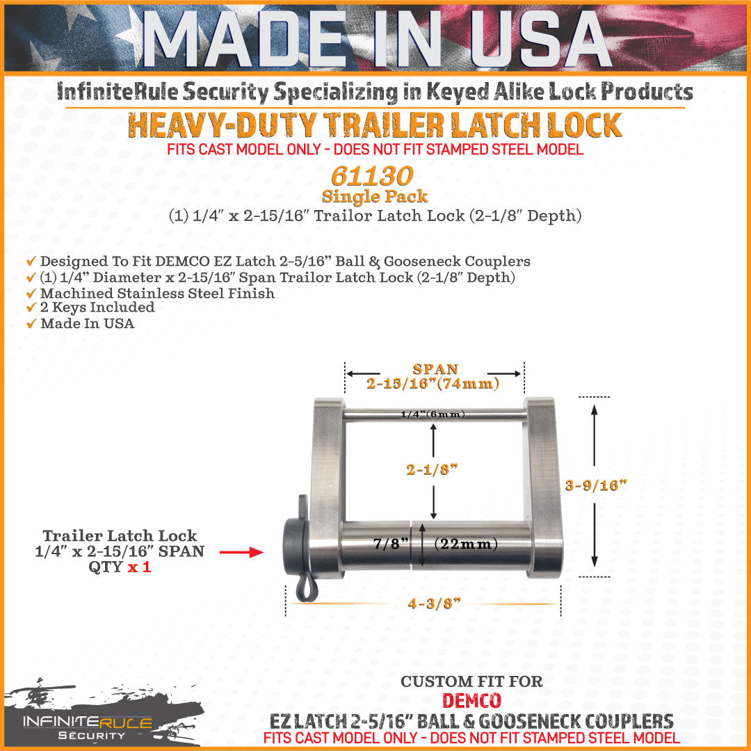 Infiniterule 61130-S Trailer Hitch Lock
