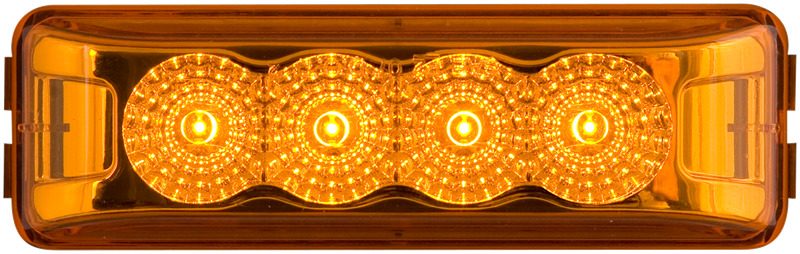 Optronics Snap-In Mount Design Clearance Light MCL63ABP - Led Miroflex Thin Line Amber Poly