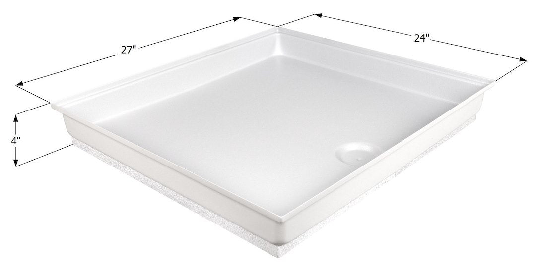 Icon Center Drain Shallow Pan Shower Pan 15962 - SP 100-PW