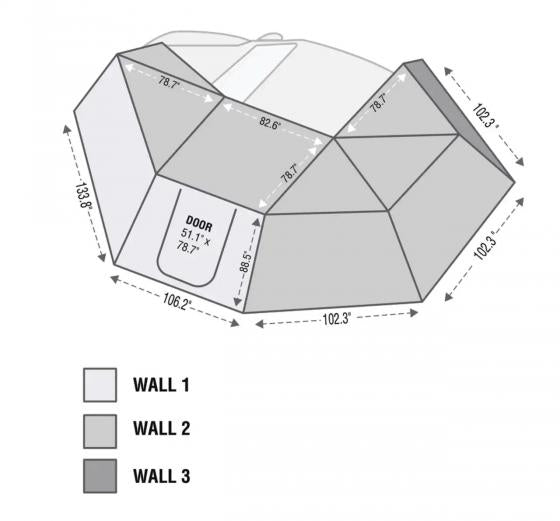 Overland VCL Limited Lifetime Warranty Awning Extension Panel 19690008 - XD Nomadic 270 Wall BL
