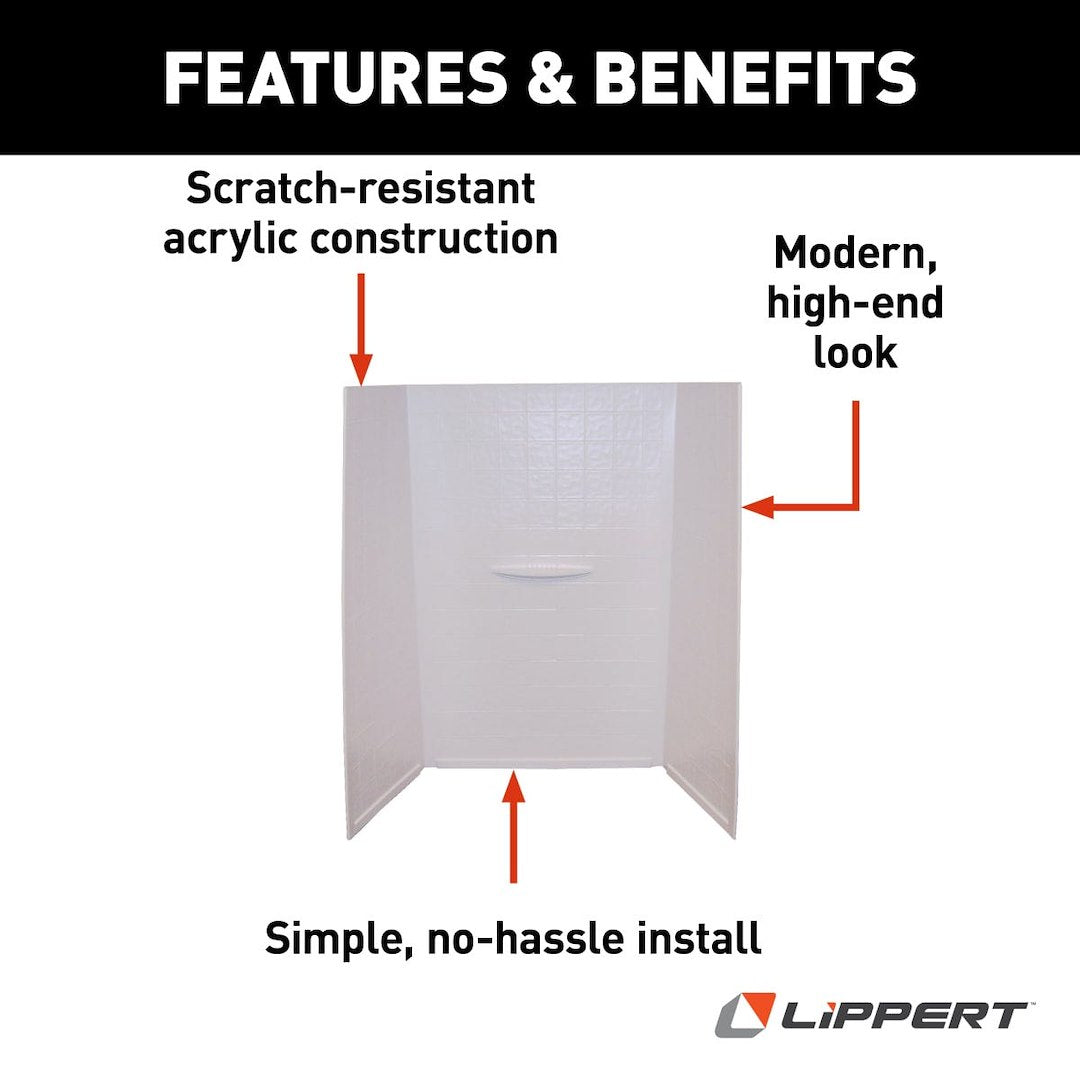 Lippert Comp 210307 Shower Surround - White