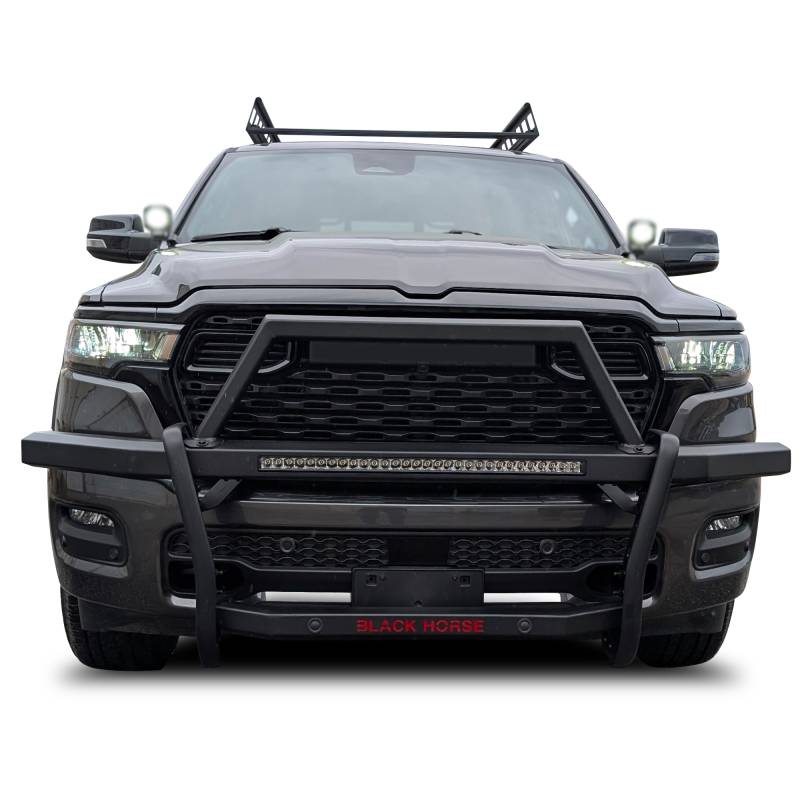 Black Horse Patented Design Grille Guard RAG1R02-K1 - Black Rambler Kit
