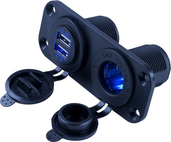 SEA DOG No Supplier Warranty USB Outlet 426505-1 - USB 12V Power Socket Panel
