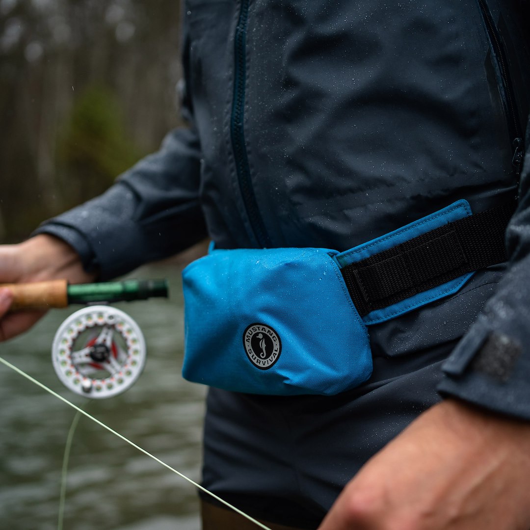 Mustang Surv Inflates Via Manual Inflation Cord PFD - Personal Floatation Device MD3070-268-0 - Blue Minimalist Belt Pa…
