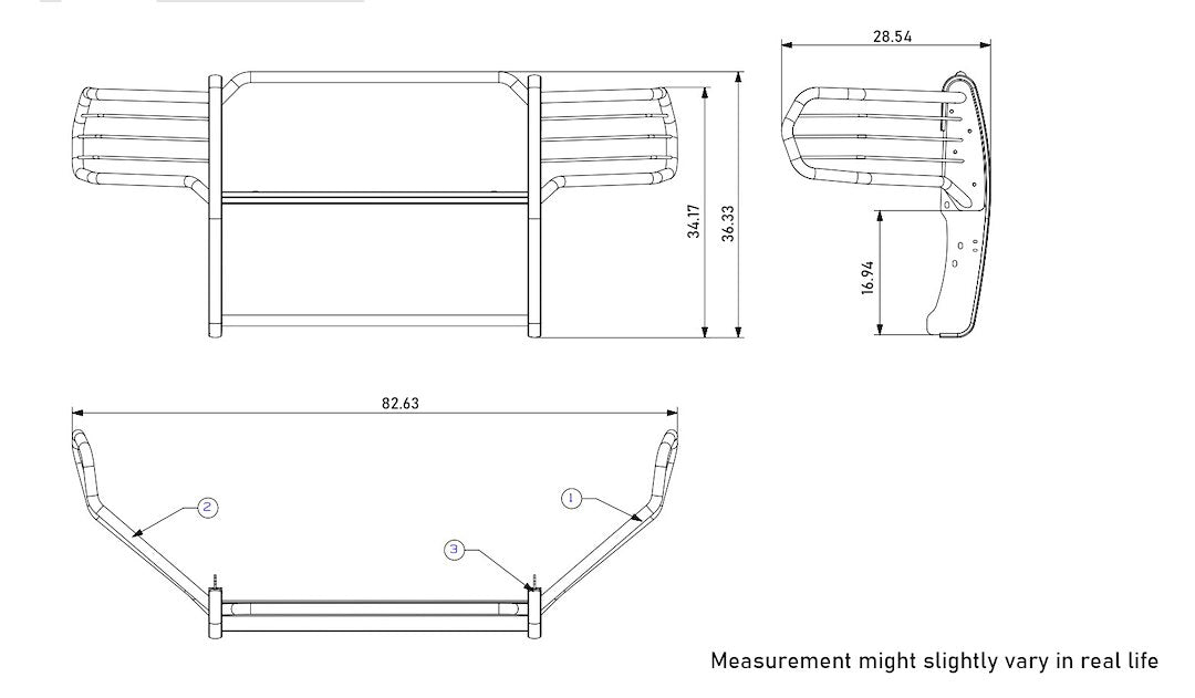 Black Horse Limited Lifetime Warranty Grille Guard 17DG113MSS - Stainless Steel