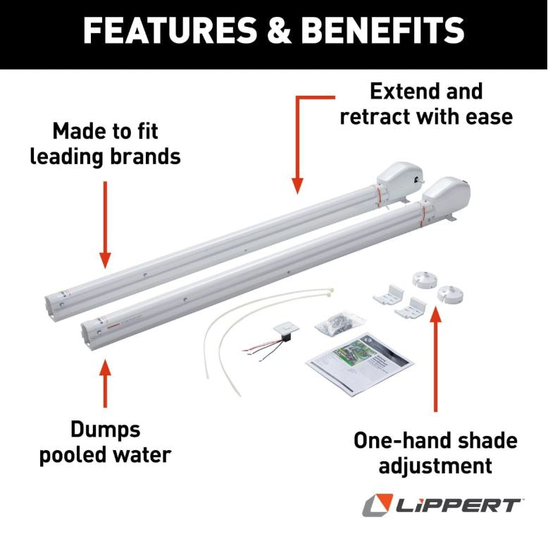Lippert Comp 2023052357 Awning Arm - White