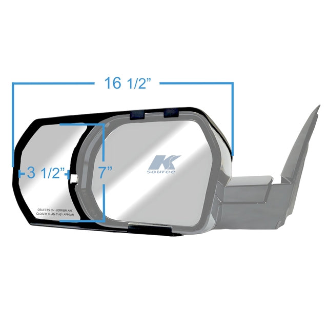 K-Source ISO Certified Exterior Towing Mirror 81310 - Mirror Custom Fit Pair