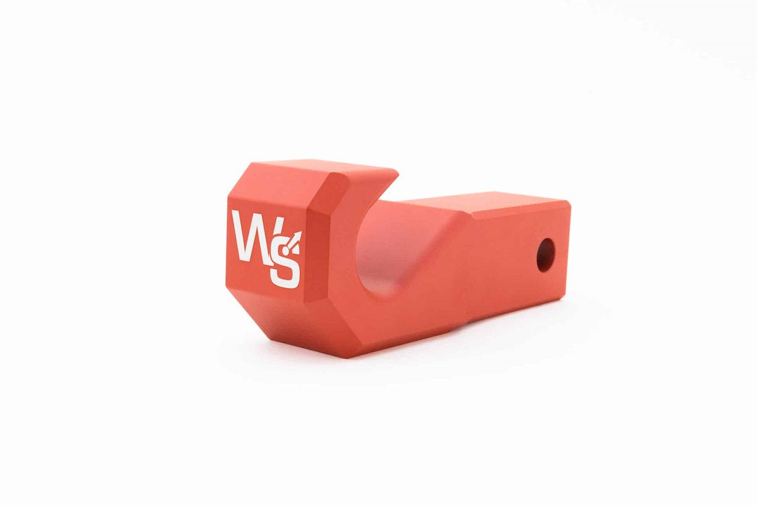 Weigh Safe Raw Machined Finish Tow Hook WS-HK-CER-Red - Red Cerakote Towing Recovery AL