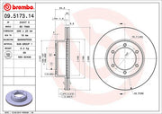 Brembo Premium Front Brake Rotor Brake Rotor 09517314C02 - Disc