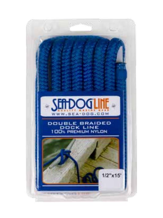 SEA DOG No Supplier Warranty Dock Line 302110015BL-1 - Double Braided Nylon