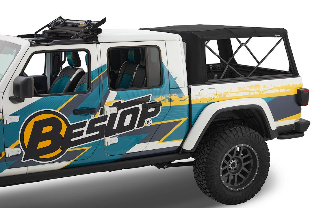 Bestop Fully Integrated Bow System Truck Cap 77326-17 - Black Supertop- Bed Top