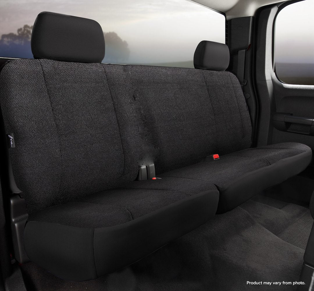 FIA Wear-Resistant Fabrics Seat Cover TRS42-68 Black - Silver Trs Rear 60 40 Sierra 1500 Dbl