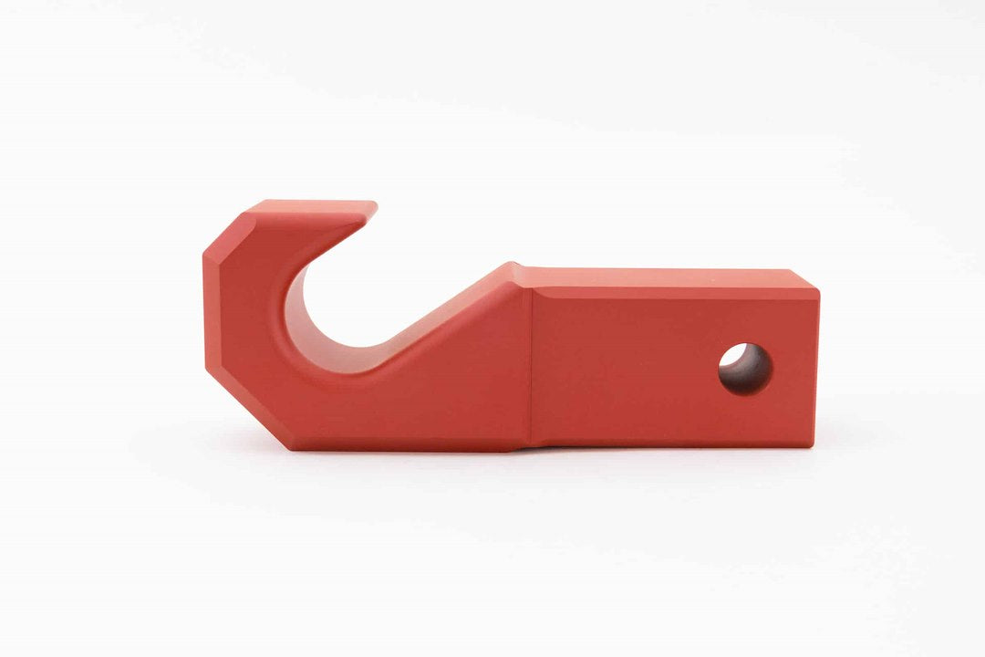 Weigh Safe Raw Machined Finish Tow Hook WS-HK-CER-Red - Red Cerakote Towing Recovery AL