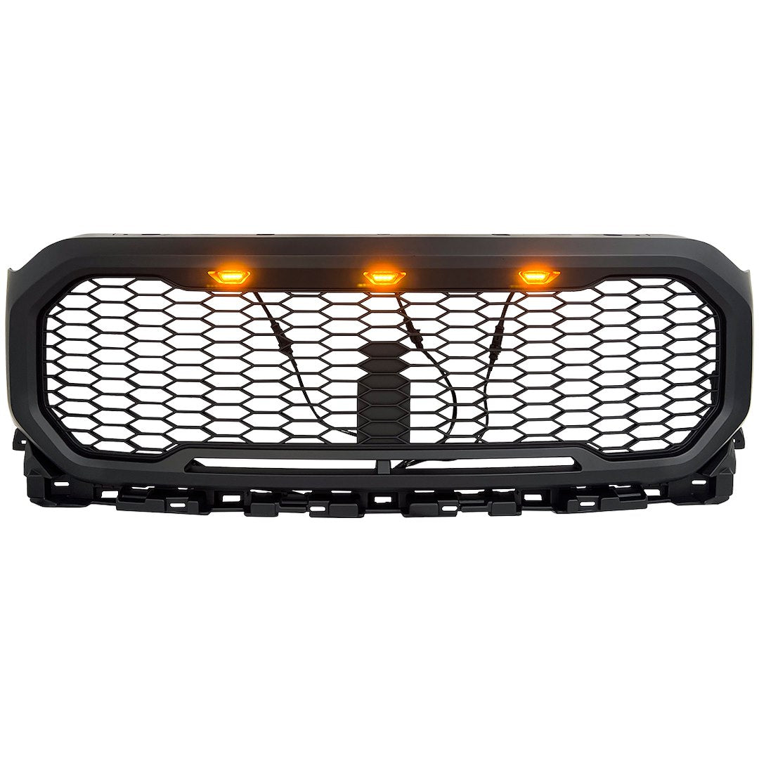 American MOD Mean Aggressive Styling Grille Amfmaa00122 - Mesh Amber Lights
