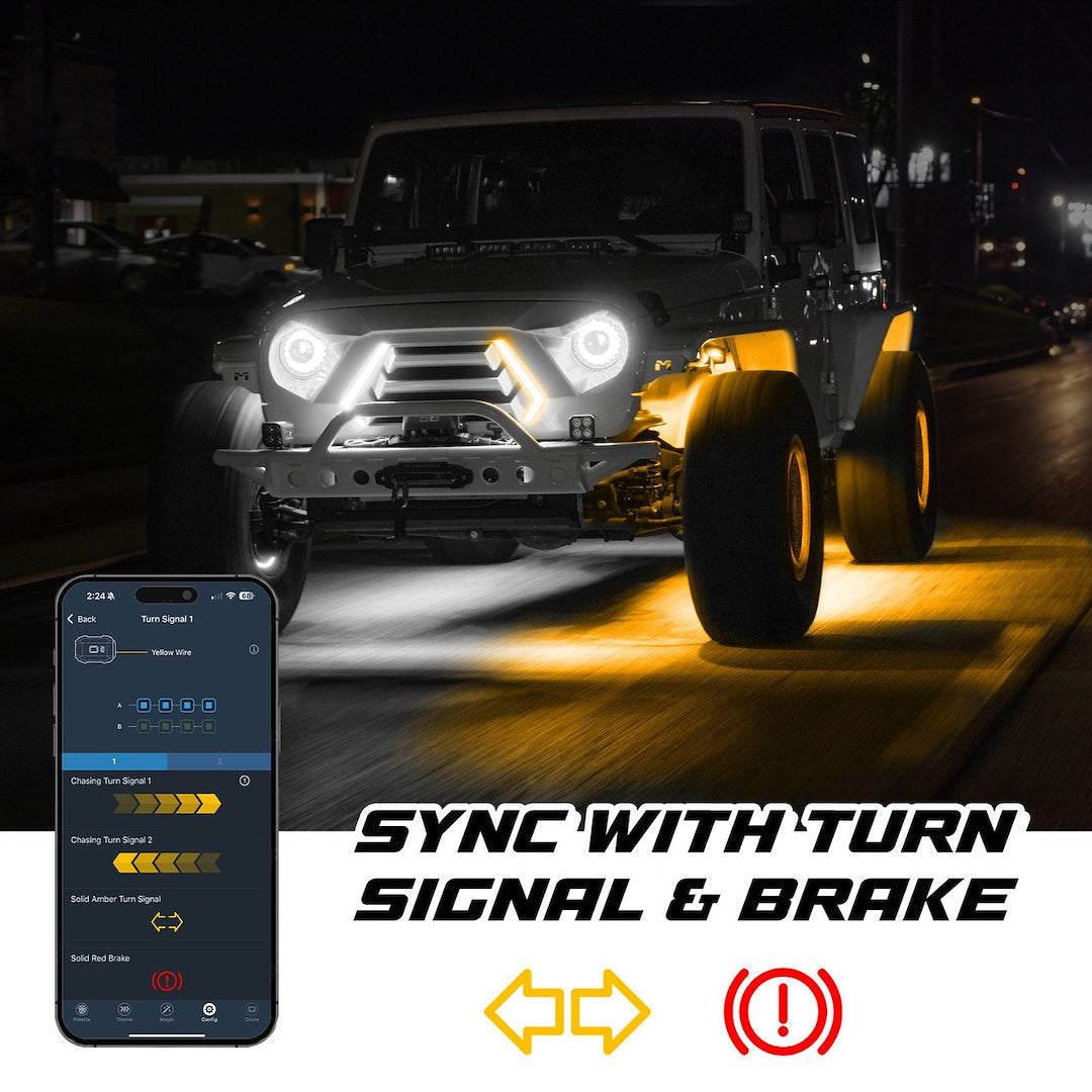 XK Glow Firmware Update Capability Wheel Light Ring MX-Wheel-Kitb - Xkmax 4X16.5IN Pro Rgbw