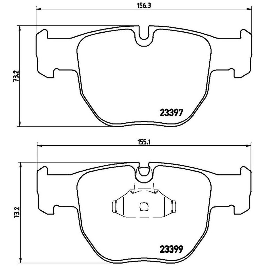 Brembo Premium Low-Met OE Equivalent Pad Brake Pad P44012 - Disc Set