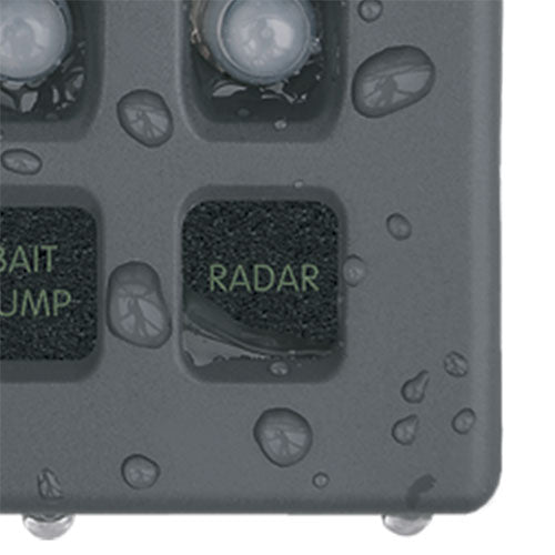 Blue SEA No Supplier Warranty Power Distribution Box 4376-BSS - Gray Panel WD 12VDC Clb 6POS