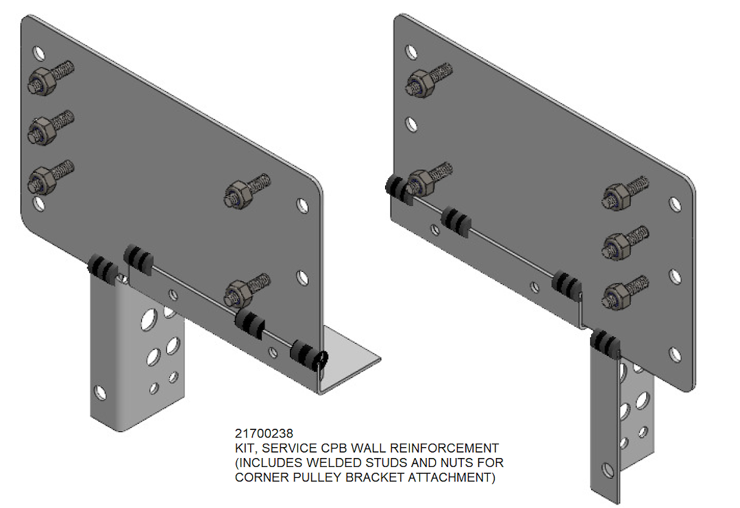 BAL Norco Engineered To Higher Standards Slide Out Corner Pulley Assembly 21700238 - Service Pull Brkt Wall Reinf