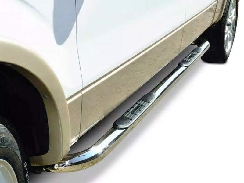 BIG Country No Drilling Required Nerf Bar 372763 - Round Side Bars Mild Steel Chrom