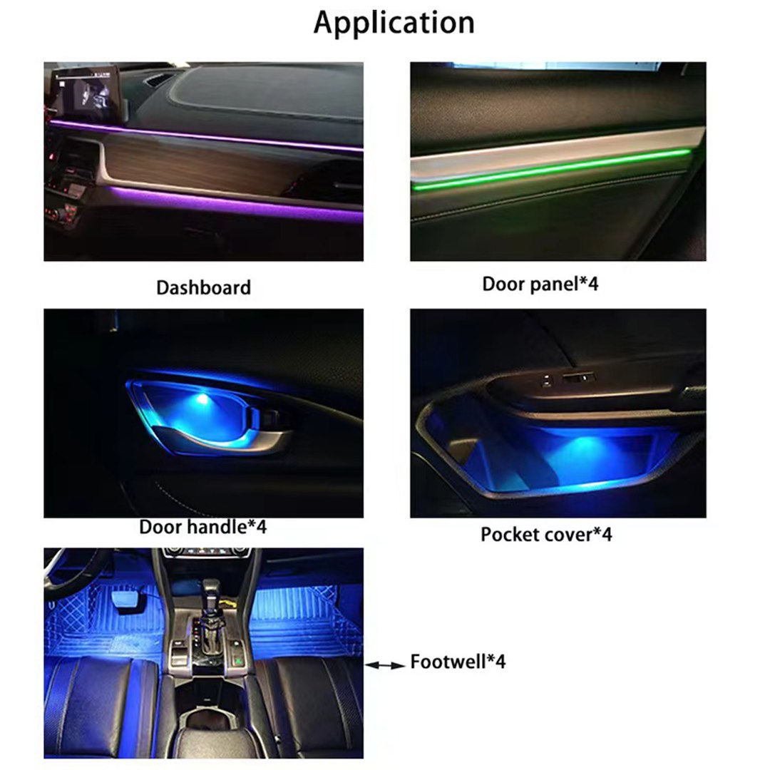 Racesport LT Simple Plug-And-Play Installation Interior Light Akit2DR - 2-Door Ambient 10PC Kit