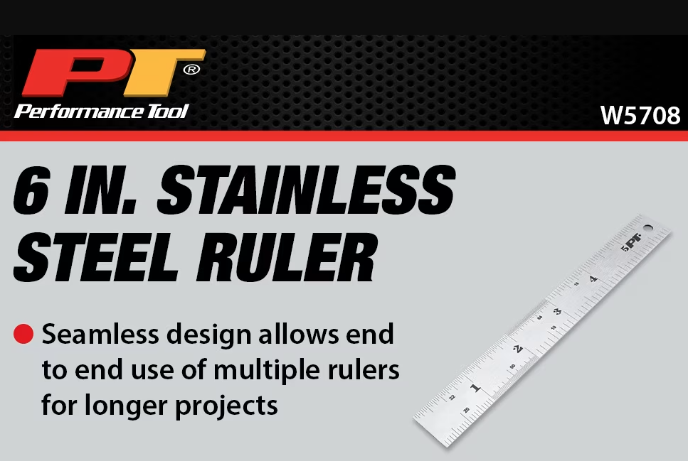 Perform Tool W5708 Polished Measuring Ruler