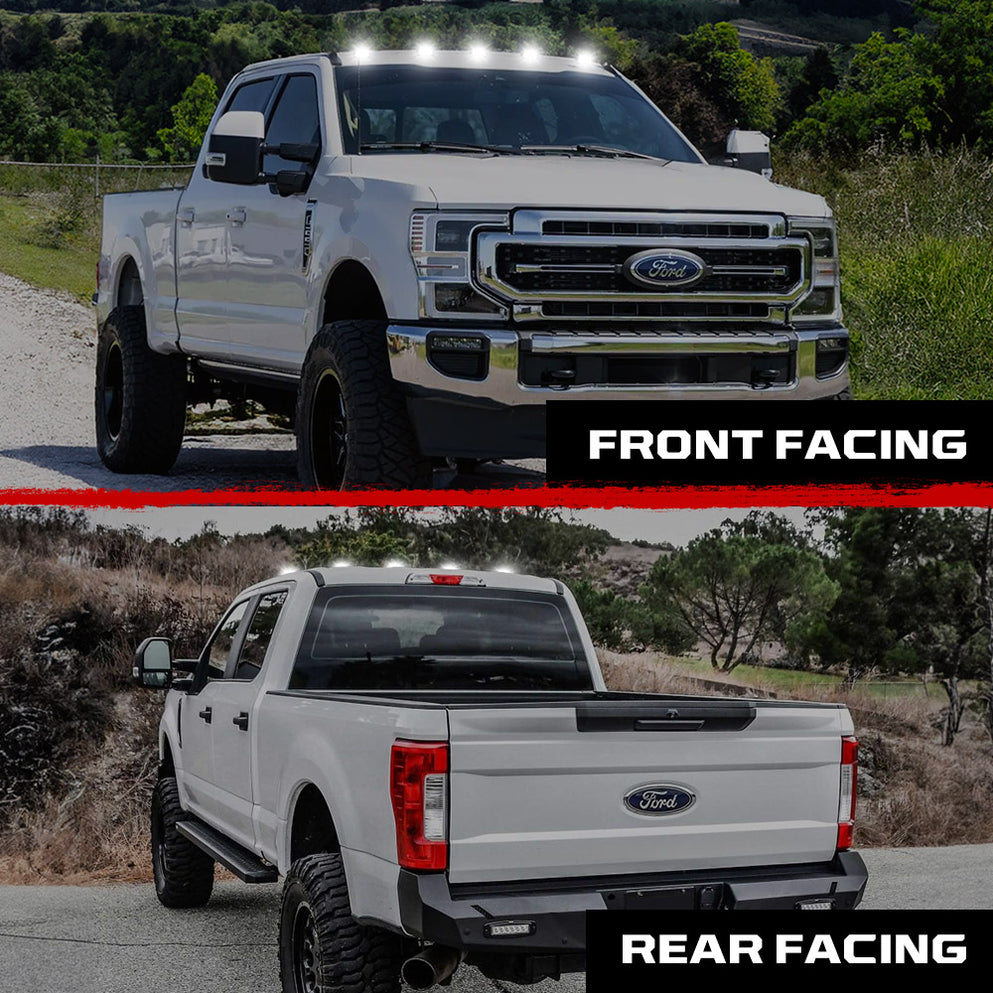 Recon Access SAE And DOT-Compliant Roof Marker Light 264342BKHPWH - Ford 17-23 Superduty 5-Piece Set