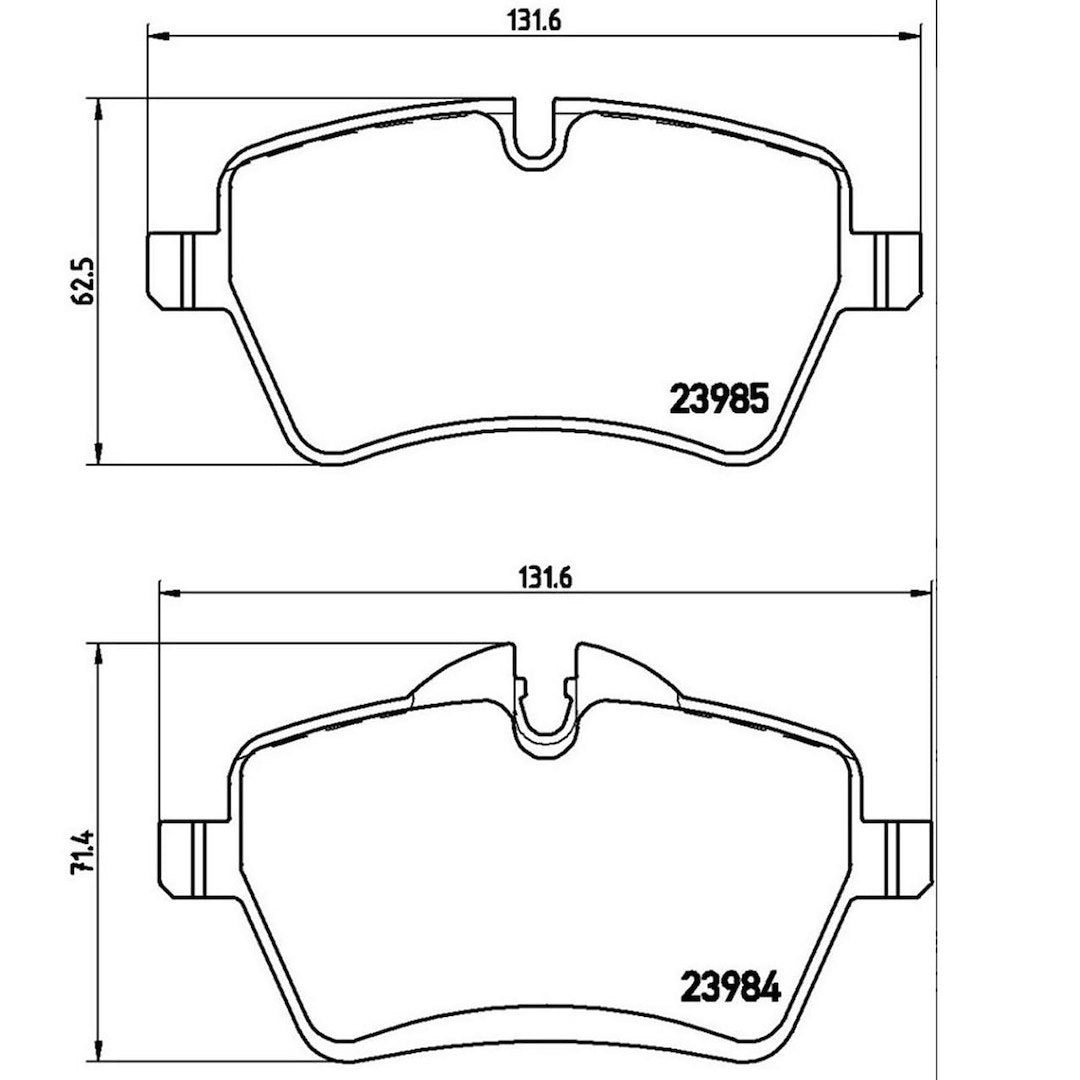 Brembo Premium Low-Met OE Equivalent Pad Brake Pad P06051 - Disc Set