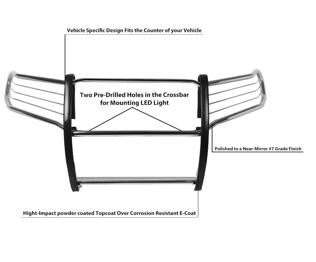 Black Horse Limited Lifetime Warranty Grille Guard 17DG113MSS - Stainless Steel