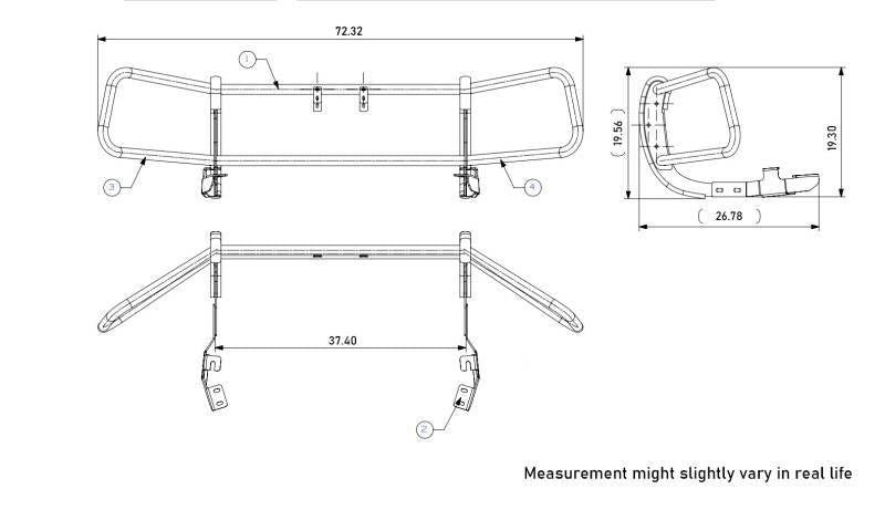 Black Horse Contours The Front Bumper Bumper Guard 15Hocra-17 - Runner