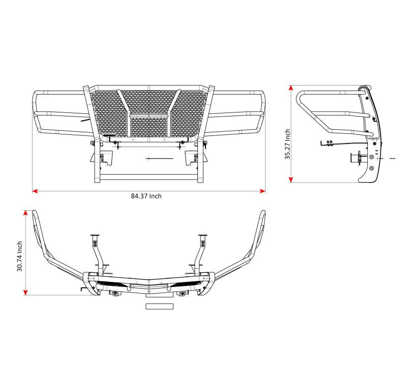 Black Horse Patent Approved Grille Guard RU-Niti17-B - Rugged Heavy Duty 2017