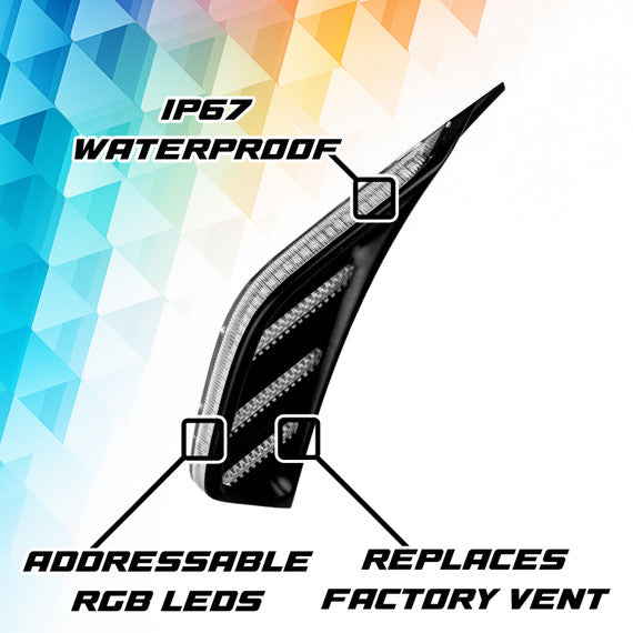XK Glow Compatible With Third-Party Apps Side Marker Light - LED MX-Vent-RGB-KIT - Xkmax App Control Jeep Air Vent Lig