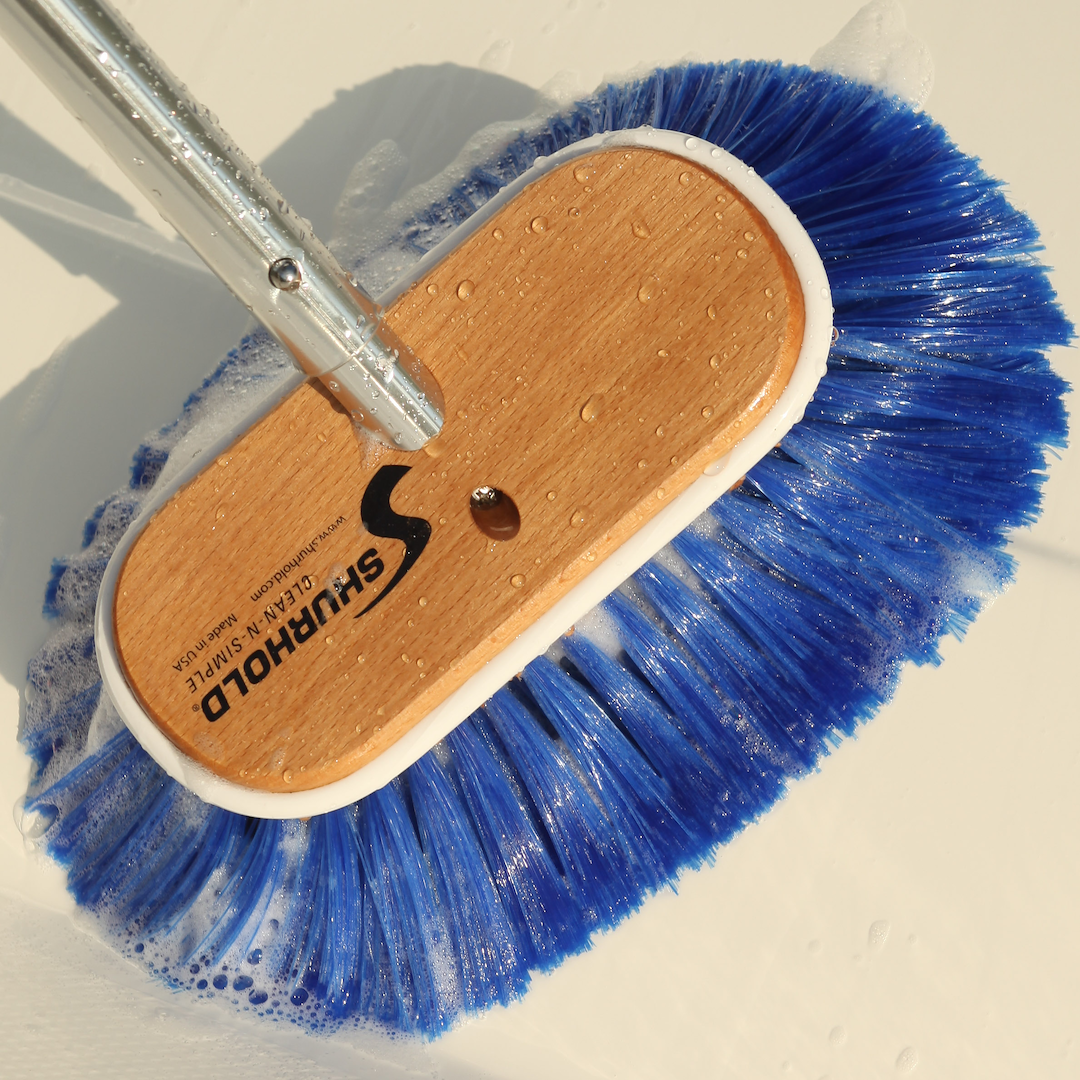 Shurhold IND Made In USA Scrub Brush 970 - Blue Deck Extra Soft Nylon