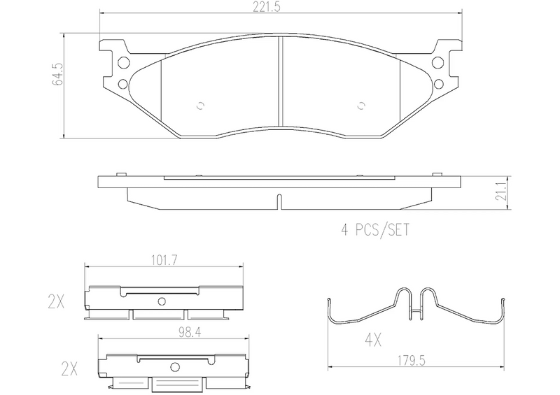 Brembo Premium Low-Met OE Equivalent Pad Brake Pad P11037N - Disc Set