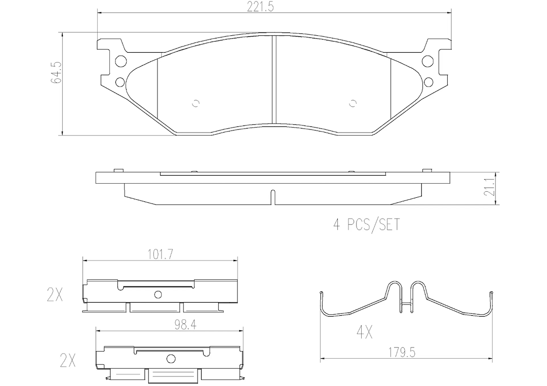 Brembo Premium Low-Met OE Equivalent Pad Brake Pad P11037N - Disc Set