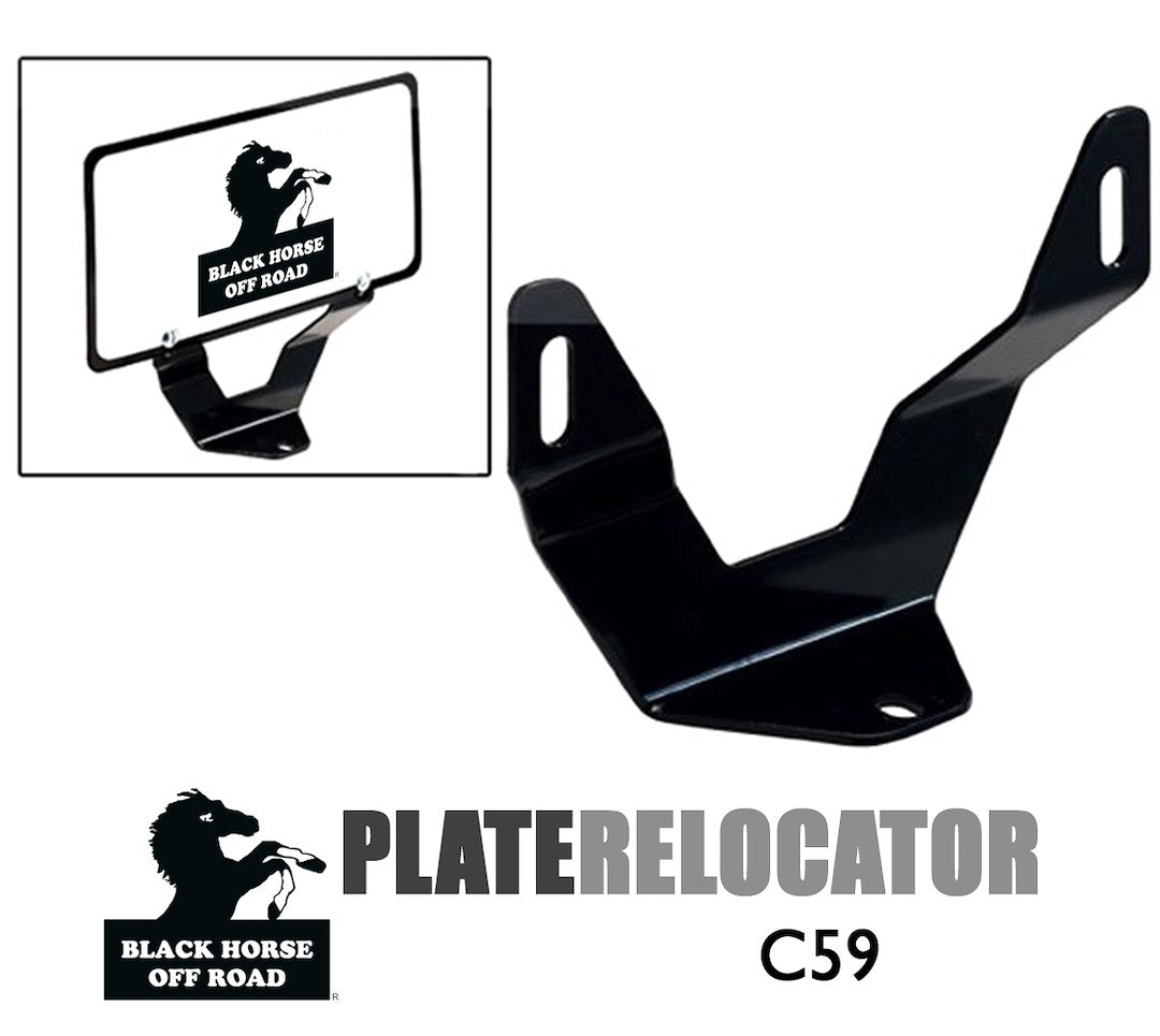 Black Horse Durable Design License Plate Relocation Kit C59 - Universal Relocator-Plate RE