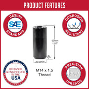 Revolution 781148XLBLK Lug Nut - Black XL