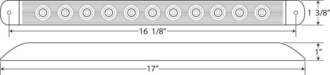 Optronics Limited Lifetime Warranty Trailer Light STL89RCB - Clear Led Tail Thin Line Len