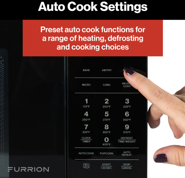 Furrion LLC Rapid Air Frying Technology Microwave Oven Fmam09AC-BL - 0.9 CU. FT. Built-IN Airfry