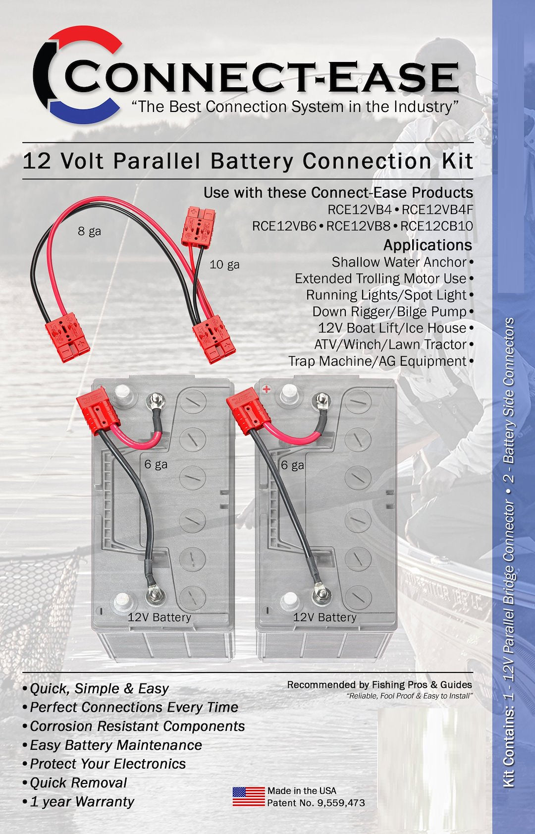Connect Ease Marine Grade Components Battery Connection Harness RCE12VBPK - 12 Volt Parallel