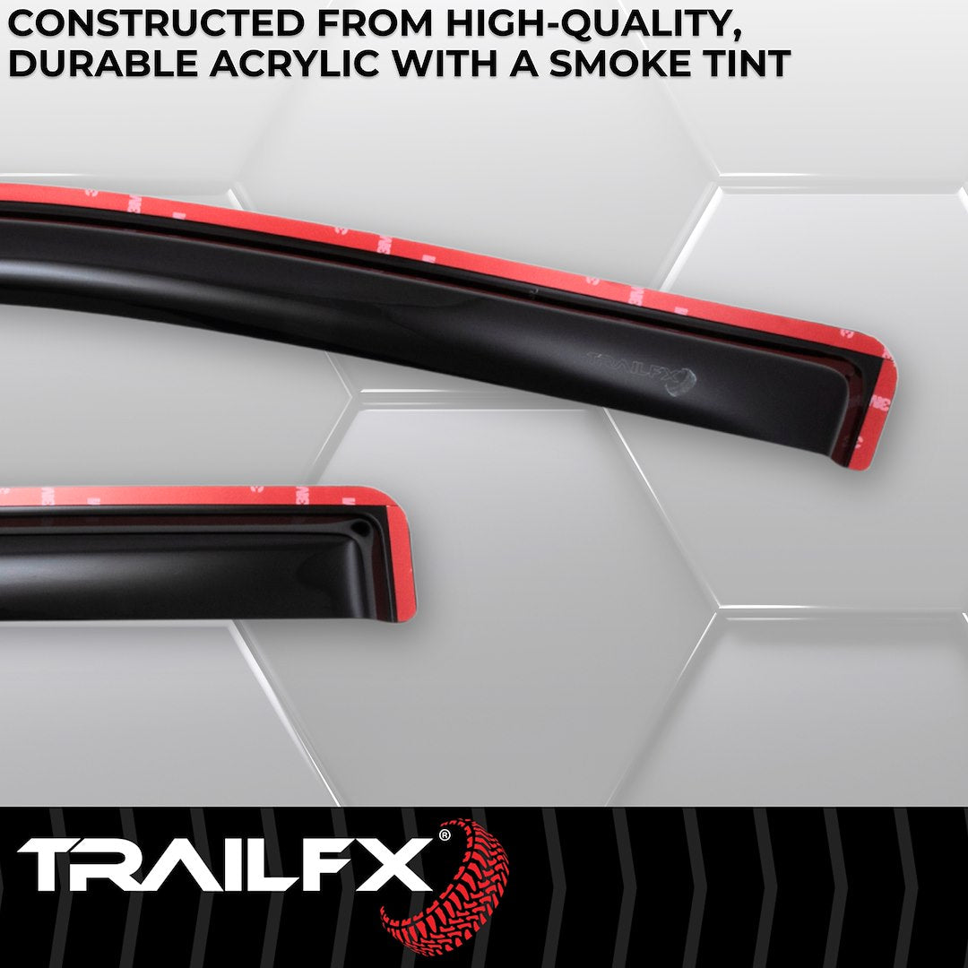 Trailfx Limited Lifetime Warranty Rainguard 4101IC - Smoke Tfx Inchannel Wndw Vents 4PC
