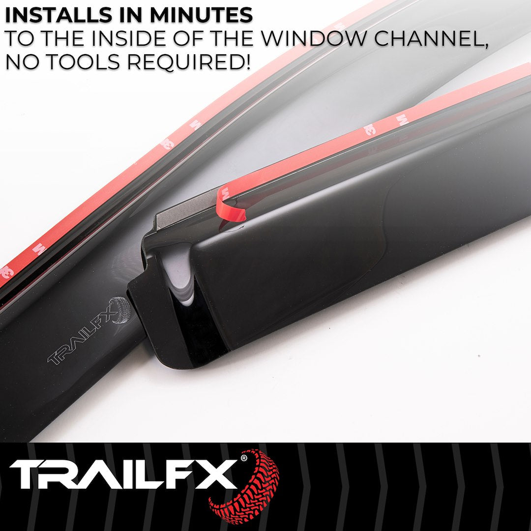 Trailfx Limited Lifetime Warranty Rainguard 4101IC - Smoke Tfx Inchannel Wndw Vents 4PC