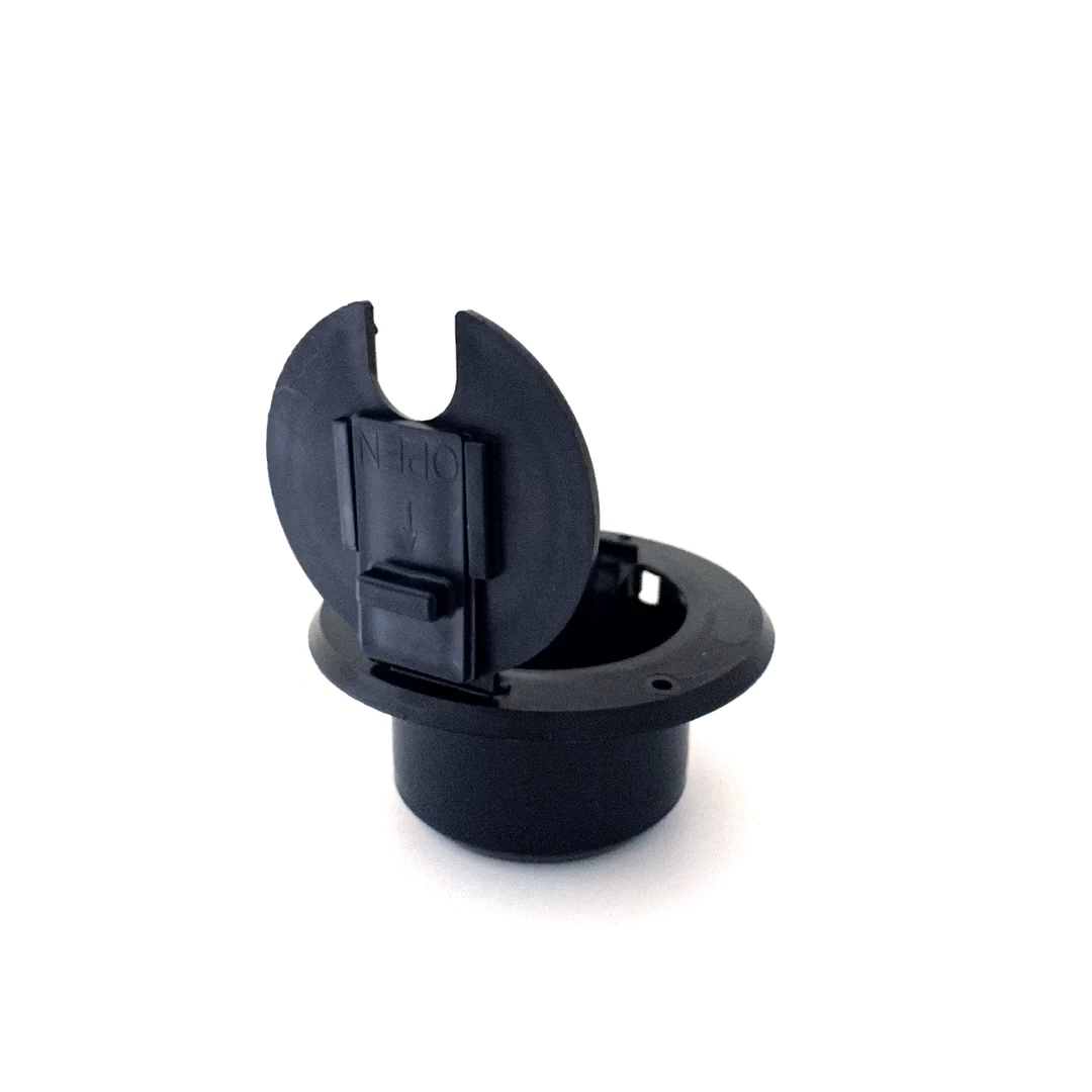 JR Products Easy To Install Electrical Cord Hatch S-23-12-A - Black Round Cable 30 Amp