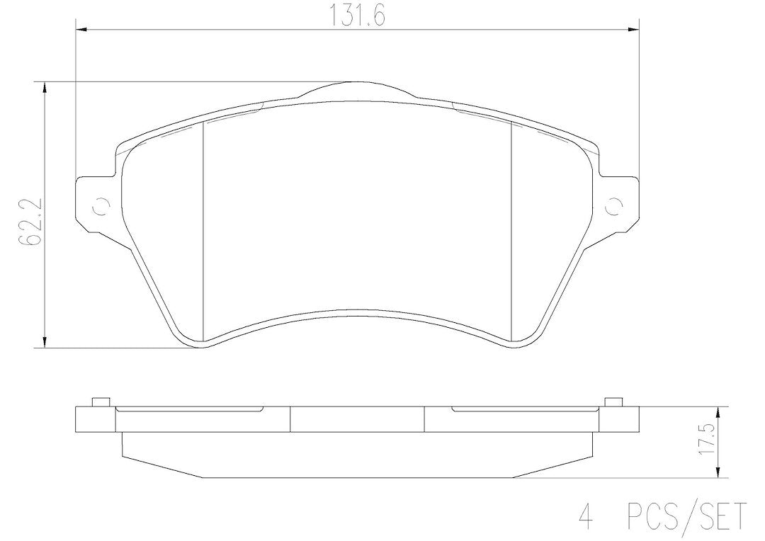 Brembo Premium Low-Met OE Equivalent Pad Brake Pad P44011N - Disc Set