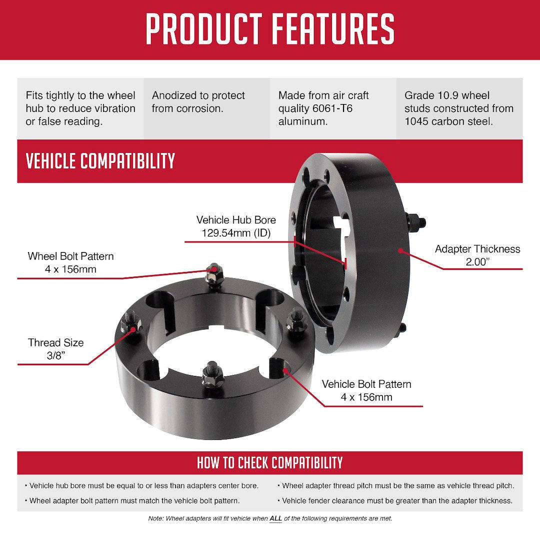 Revolution CNC Lathes And Milling Machines Wheel Adapter 4156-4156-E38 - Adap-4X156M 2.00 129M