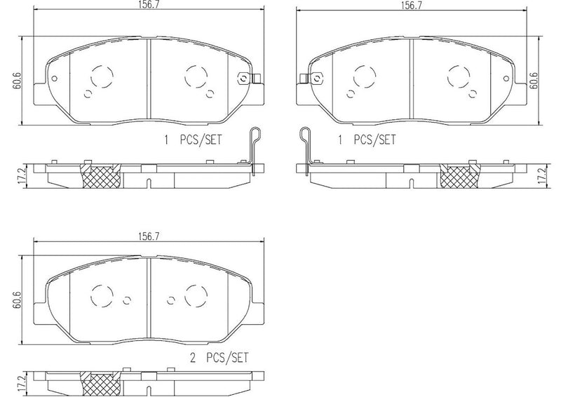 Brembo Premium Low-Met OE Equivalent Pad Brake Pad P30072N - Disc Set