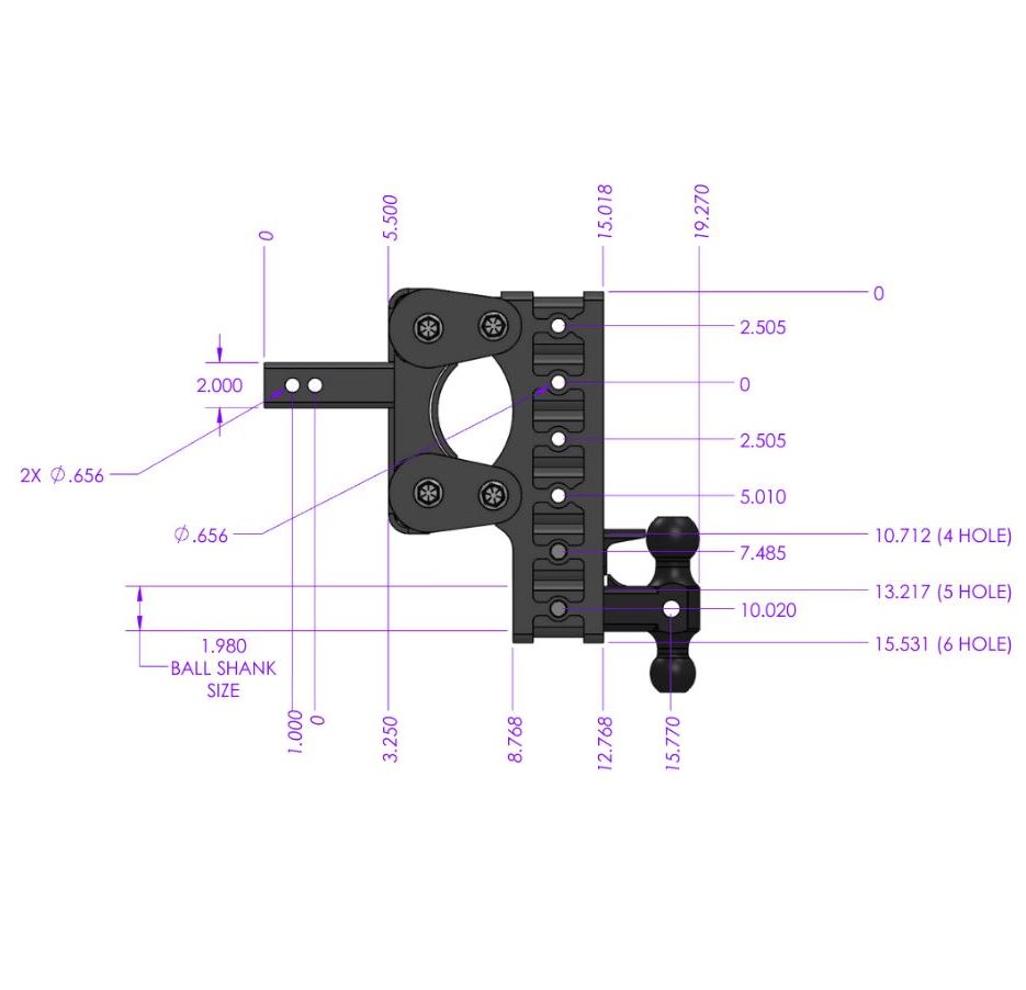 GEN-Y Hitch Heavy-Duty Rubber Torsion-Flex Cords Trailer Hitch Ball Mount GH-1115 - Boss Torsion-Flex 2.5 Shank