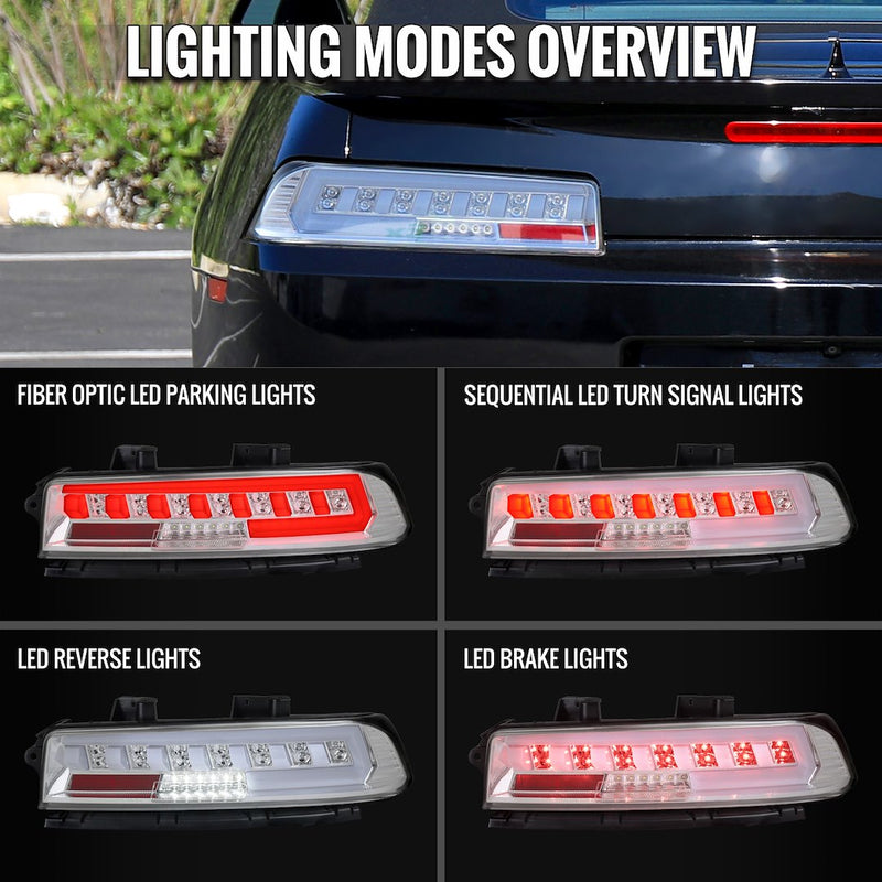 Spec-D Tunin All LED Bulbs Are Provided Tail Light Assembly LT-CMR14Cled-SQ-TM - Chevrolet Camaro Full Ligh