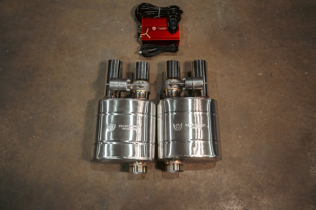 Valvetronic Universal Fit Exhaust Muffler UVM.63MM.Dualout.X2 - Valved Kit 63MM Dualout X2