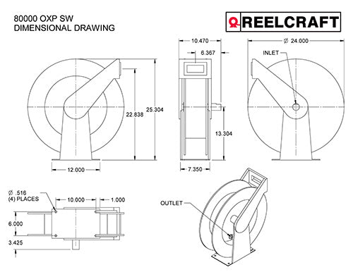 Reelcraft SA 82100OLP Hose Reel