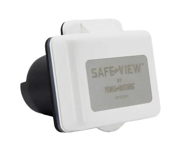 Hughes Auto Features Water Resistant Cover Power Inlet Port SV50API-W - White 50A Smart RV